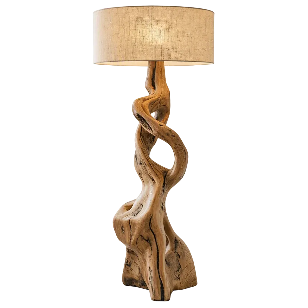 Standing Sculpture: The Fluid Wood Floor Lamp