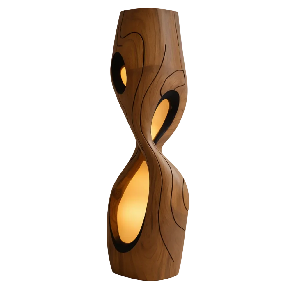 Twisted Walnut Deocrative Lamp