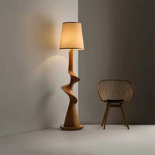 Wabi‑Sabi Wooden Floor Lamp