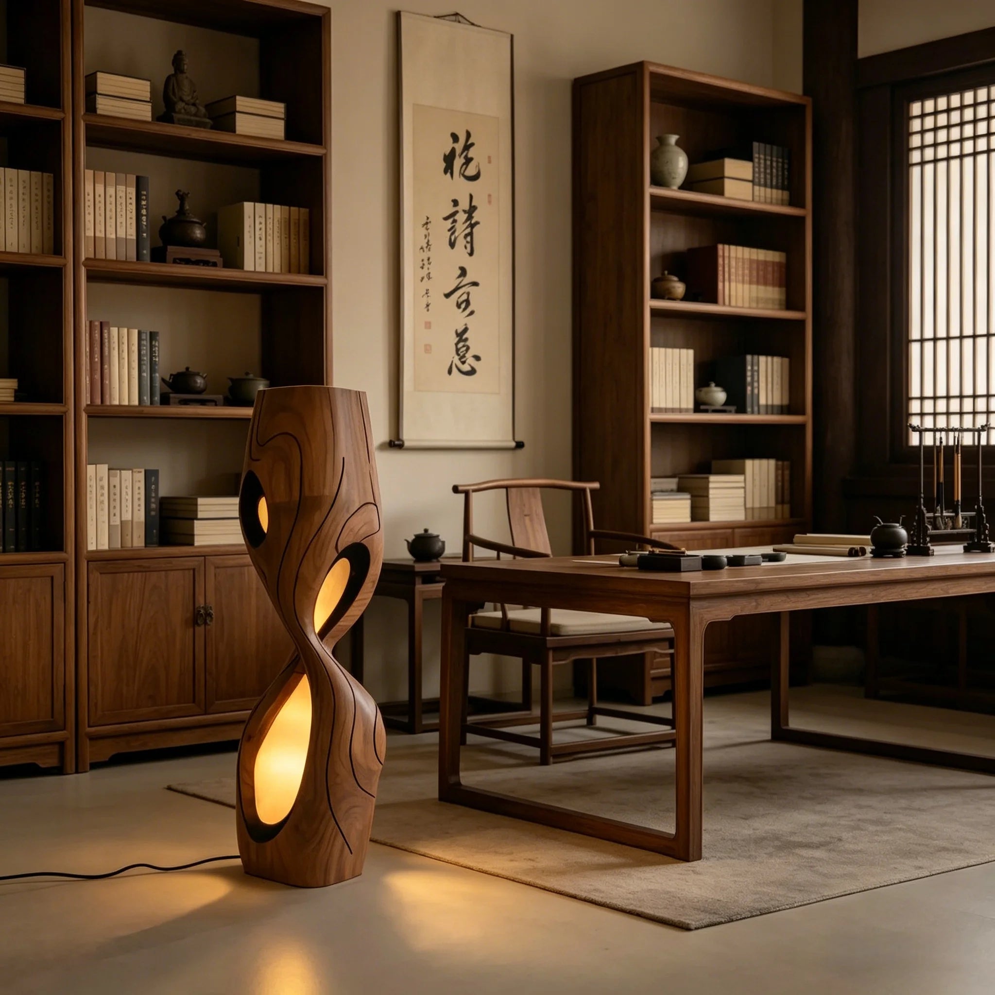 Twisted Walnut Deocrative Lamp