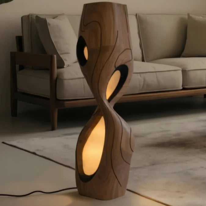 Twisted Walnut Deocrative Lamp
