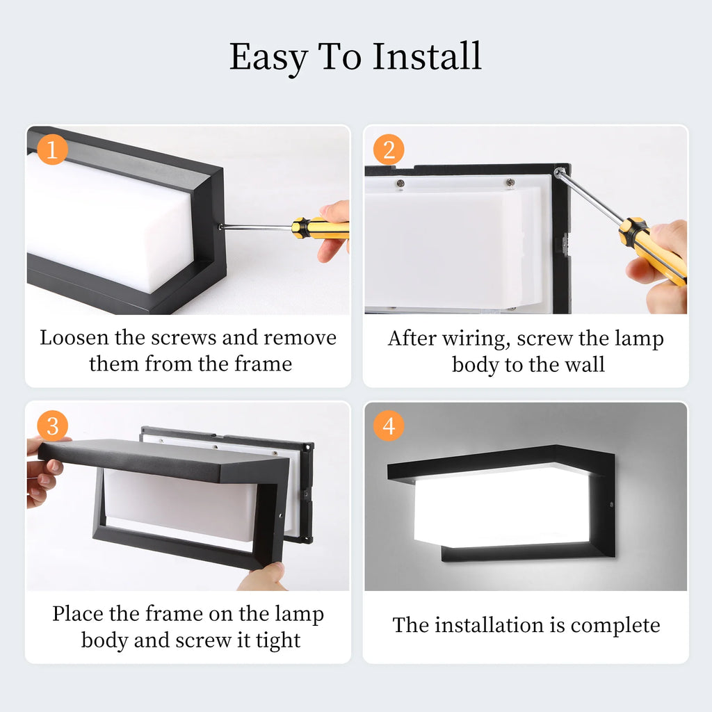 Step-by-step guide on how to install a wall-mounted light fixture.